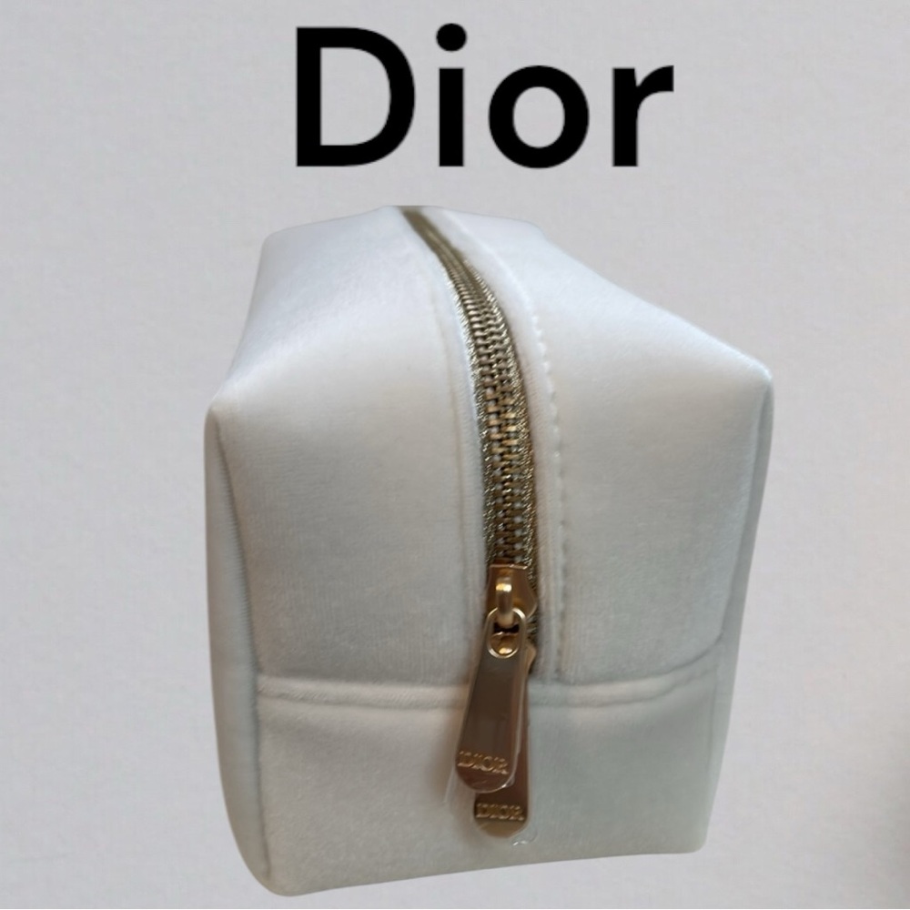 Dior White Gold LOGO Makeup Cosmetic 
Bag - Picture 3 of 8
